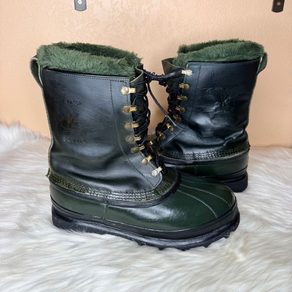 SOREL DOMINATOR Arctic Heavy Winter Snow Boots Dark Green Mens 9